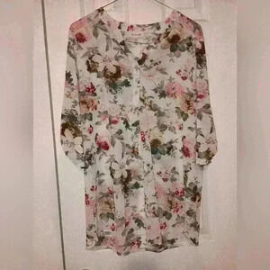 2 FOR 25$ SIREN LILY Floral buttoned top- (#14)